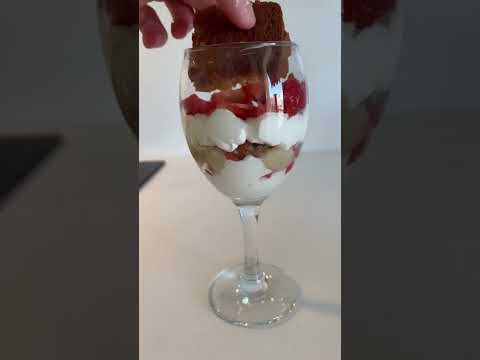 Making a #delicious dessert that I invented- #strawberry mountain with #creamy twists