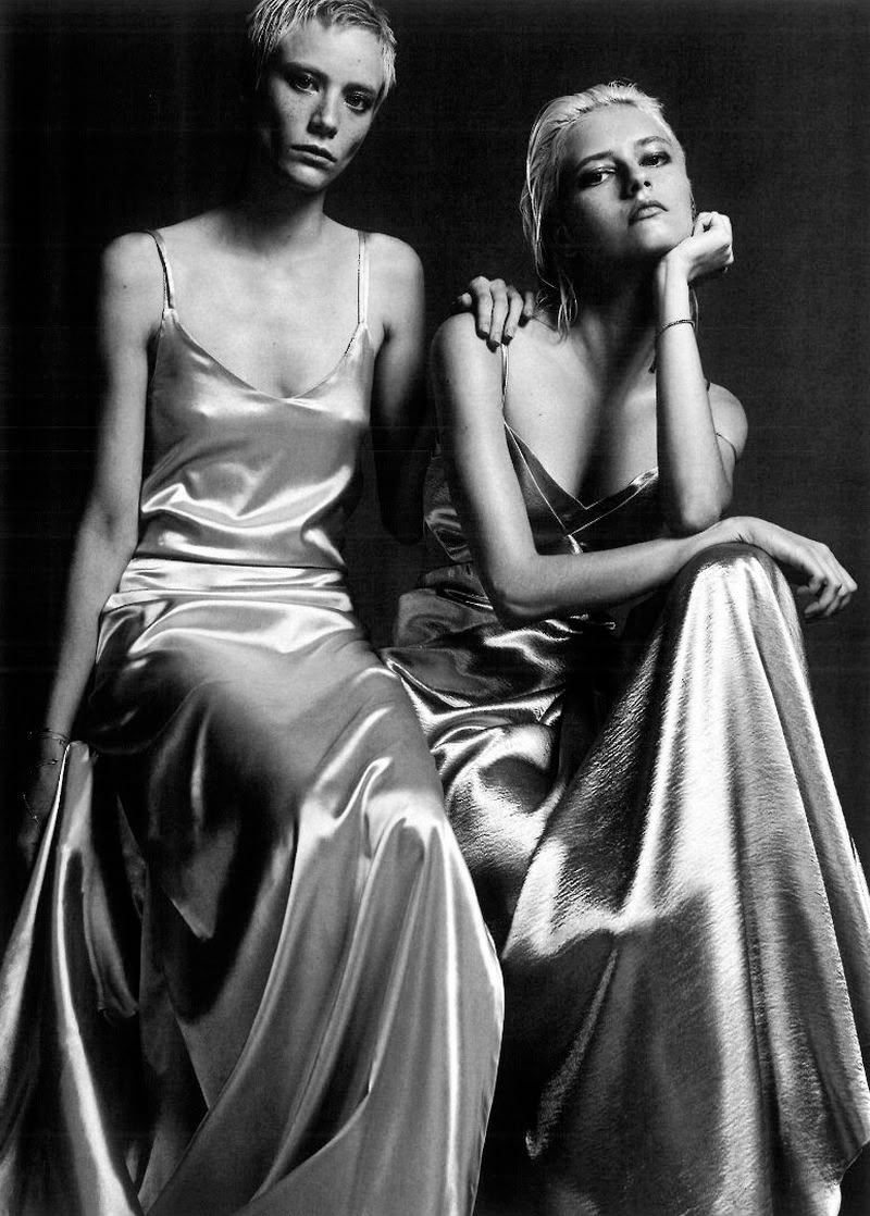 Ana Schurmann for Vogue Brasil, shot by Henrique Gendre — black and white editorial in bias-cut satin