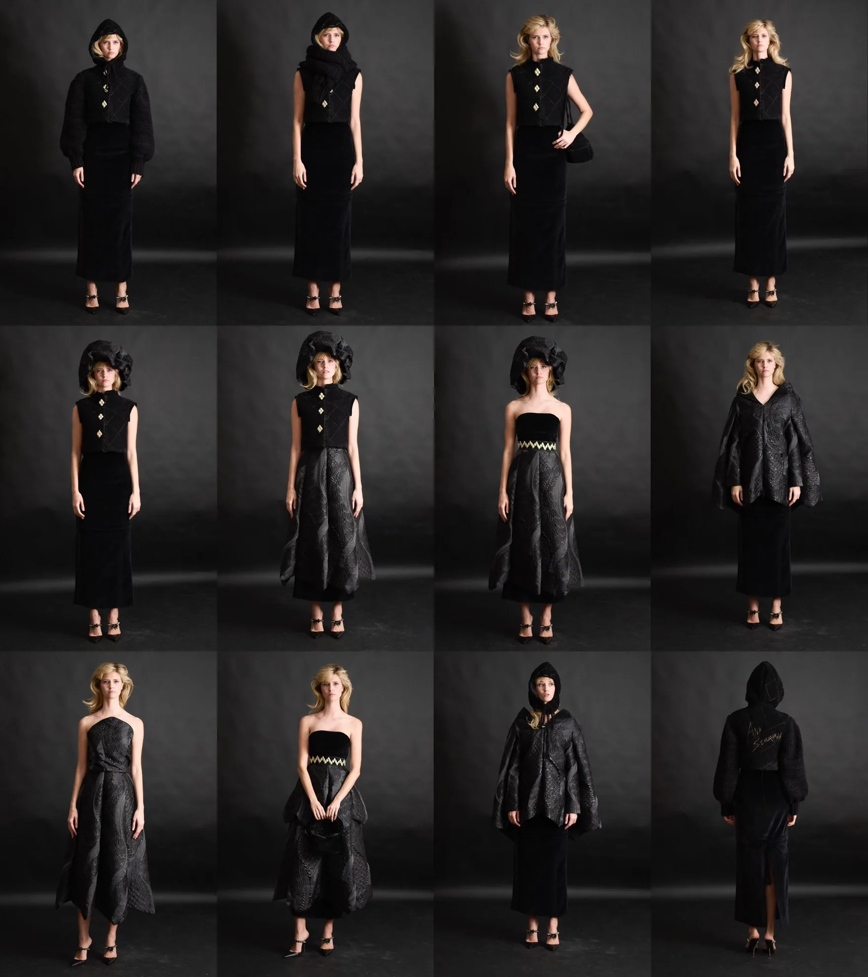 Ana Schurmann's multifunction dress photographed in six configurations